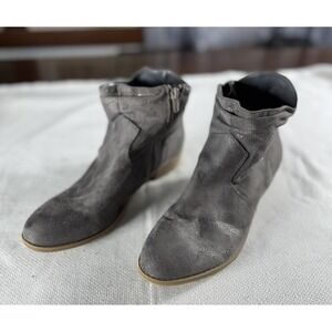 Not Rated Gray Suede Ankle Boots with Side Zip